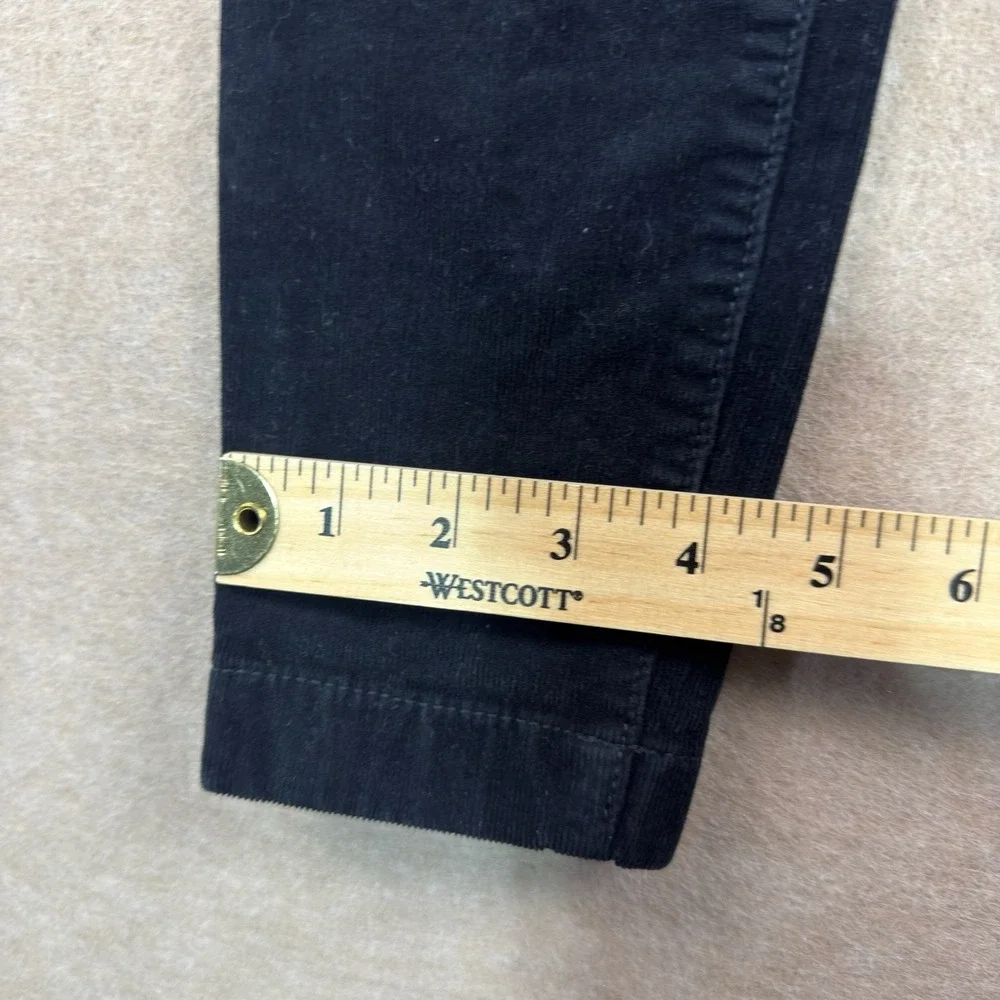 Tory Burch Pants Women's Size 24 Black Skinny Corduroy Side Zip Stretch Mid Rise